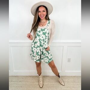 BiBi flower overall romper